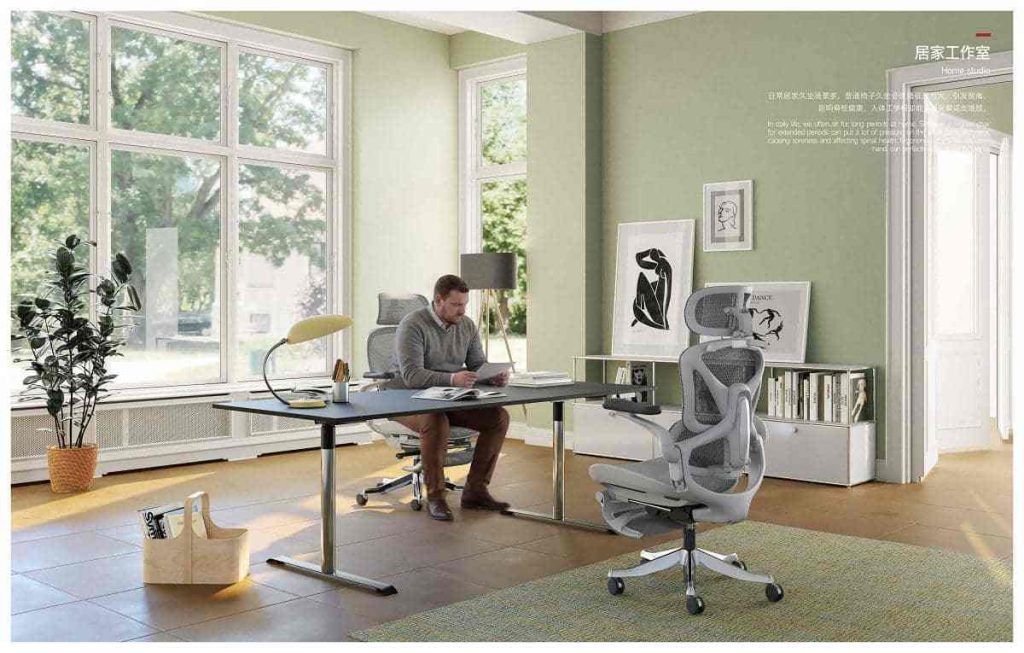 Simple modern office desk and chair set for home and compact workspace project case 